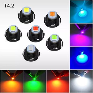 100PCs bil LED-lampor T4.2 1SMD 1210 Instrumentindikatorlampor Lampor Automatisk karta Steg Ljus luftkonditioneringslampa 12V