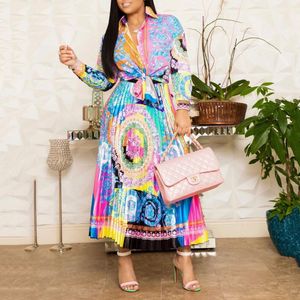 Two Piece Dress Boho Floral Printed Set Women Sets Long Sleeve Shirt Midi Pleated Skirt Fall 2021 Ladies Outfit Fashion 2 Pieces Suit