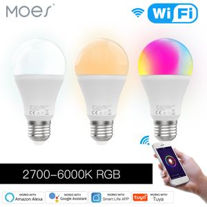 Moes WiFi LED Dimmable Light illuminations Bulb 10W RGB C+W Smart Life App Rhythm Control Work with Alexa Google Home E27 95-265V