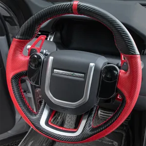 DIY Custom Leather Carbon Fiber Hand-Sy Särskilt rattlock för Land Rover Discovery m Sportversion Bilinteriör Tillbehör
