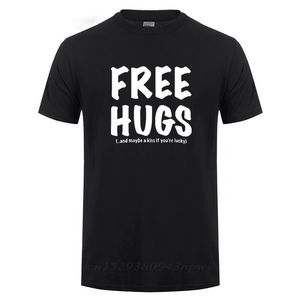 Free Hugs Stampa T Shirt per uomo Uomo Estate Top Tee O Collo manica corta Moda T-shirt in cotone Tshirt Uomo Abbigliamento di marca 210706