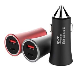 Carregador de carro 38W USB Fast Mini com QC 3.0 pd 20w Tipo de carga rápida C para Huawei Xiaomi