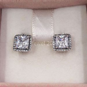 Timeless Elegance Stud Clear Cz Made of 925 Sterling Silver Fit European Pandora Style ALE Jewelry Andy Jewe