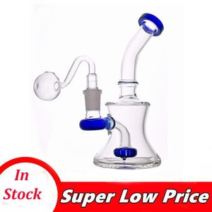 new arrival 7inch Hookah Glass Water Bongs Colorful Heady Dab Rigs Small Bubbler Beaker recycle ash catcher with male glass oil burner pipe