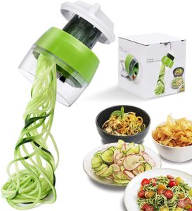 Handhållen Spiralizer Vegetabilisk Frukt Skikt 4 i 1 Justerbar Spiral Grater Cutter Salad Tools Zucchini Nudel Spaghetti Maker