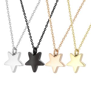 Stainless steel star pendant necklace keepsake cremation jewelry ashes urn jewelry to commemorate family or pets