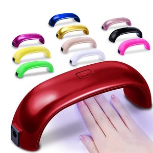 Mini 9W UV LED Nail Lamp Bridge Rainbow Light Luz Durando não Hot Nails Gel Terapia Secador Portátil Manicure Luzes