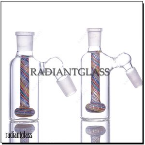 Nargile için 14mm Kül Catcher 45 derece duş başlığı perkolator wigwag içi gövde 18mm eklem kalın net ashcatcher