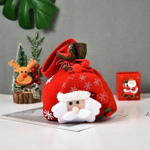 Wholesale bear tote for sale - Group buy Christmas Decorations Candy Bag Santa Claus Elk Bear Doll Cloth Tote Bags Ornaments Decoration RRA10117