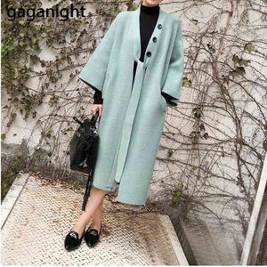 Fashion Women Long Cardigan knitted Autumn Winter Elegant Office Lady Solid Kardigan Outwear Maxi Sweater Chic Korean 210426