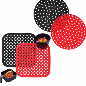 Airware Reusable Powietrza Fryer Wyświetlany Kwadratowy Kwadratowy Silikon Pan Pad Akcesoria 3 Kolory