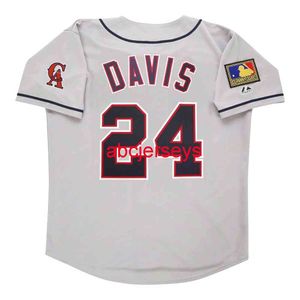 Zszyty niestandardowy Chili Davis 1994 Gray Road Jersey z 125th Patch Dodaj numer nazwiska Baseball Jersey
