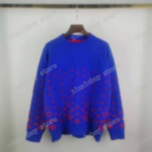 21SS Designers Swetry Prestiżowe Męskie Kobiet Gradient Jacquard Letter Man Paryż Moda Tee Top Quality Tees Street Długi rękaw Luxurys Blue Color