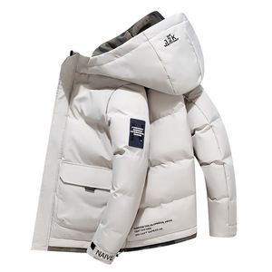 冬の温かい男性ソリッドカラーカジュアルパーカーブランドメンズフードカラー暖かい濃厚なジャケット男性ファッションサーマルウィンターパーカーハット211023