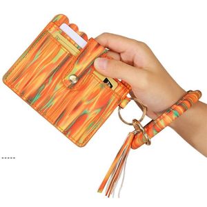 Newpu läder kortväska nyckelringar Party armband nyckelring plånbok sträng armband nyckel ringhållare armband handväska rra10525