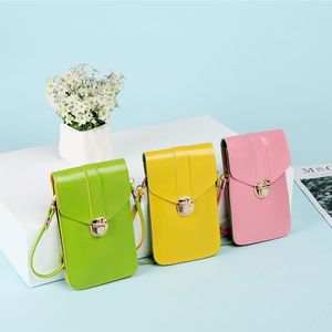 Titulares de cartas damas moda moda celular capa mini bolsa de ombro mensageiro mole de couro puils suporte de couro para meninas adolescentes