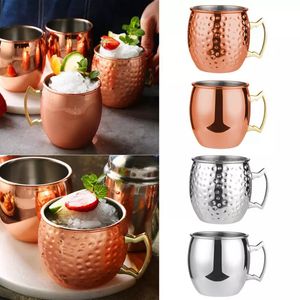 Moscow Mule Mugs Stainless Steel Great Beer Coffee Cup Bar Drinkware for Cocktail Chilled Drink WLL492