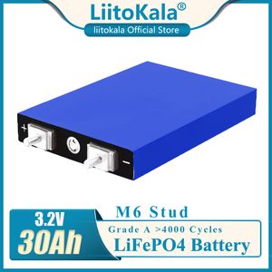 LiitoKala 3.2 V 30Ah LiFePO4 célula de bateria Fosfato de ferro de lítio ciclos profundos Diy 12 V 24 V 36 V 48 V energia solar Para EV/Barco Estreito/Carro elétrico/Sistema de Energia Solar