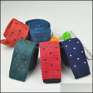 Aessories Dot Wełna Dzianiny Haftowane 13 Kolory Moda Neck Krawaty Dla Mężczyzn ADT Wzór Żarnik Cravater Wedding Mens Tie1 Drop Dostawa 202