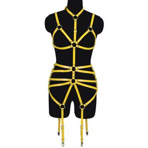 Wholesale bdsm leather clothing resale online - Exotic Accessories Leather Harness Woman Sexy Stockings Lingerie Set Bdsm Woman Crop Top Festival Clothes Garter Belt Punk Goth