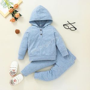 Set di abbigliamento per bambini Top con cappuccio + Completi per pantaloni Autunno 2021 Abbigliamento per bambini Boutique 1-5T Abito a maniche lunghe in cotone per ragazzi Casual