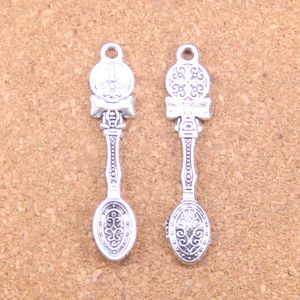 39 pcs Antique Prata Bronze Banhado Cozinha Cozinha Colher Charms Pingente DIY Colar Pulseira Pulseira Bangle Achados 53 * 11mm