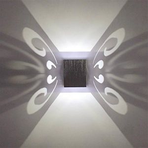 Vägglampa Creative Butterfly Aluminium Light 3W LED Lighting Mounted Modern Home TV Bakgrund Lampada da Parete HG0078