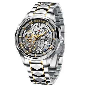 Watch Wristwatches Doit Men's Luxury Casual Business Luxury Mechanical Wrist Watch Waterproof Luminous Skeleton Tungsten Steel Cloc