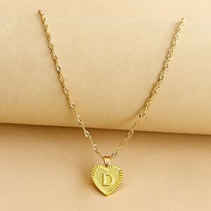 26 englische Initialen-Halsketten, Goldketten, Buchstaben-Herz-Anhänger-Halsketten für Damen, Modeschmuck, Geschenk, Will und Sandy