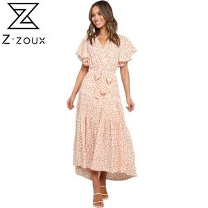 Women Dress Butterfly Sleeve Bandage Printing Dresses Plus Size V-neck Sexy Bohemian For 210513