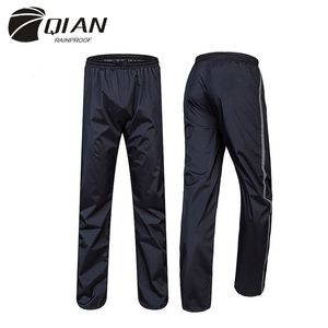 Qian Nieprzynarki Płaszcze Damskie / Mężczyźni Spodnie Rain Outdoor Grubsze Wodoodporne Spodnie Motocykl Kemping Rain Gear Spodnie 210925