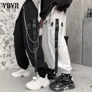 Women Cargo Harem Pants Side Pockets Black White Hip Hop Casual Male Female Joggers Trousers Fashion Streetwear 211115