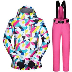 Jackets de esqui no terno de esqui de inverno homens mulheres calças à prova de vento conjunto impermeável Mantenha quente ao ar livre e snowboard