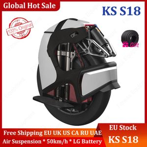 Original KingSong S18 Electric Unicycle Shock Absorbing Unicycle Frosted black White International Version without Speed Limit