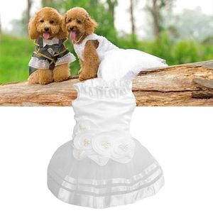 Wholesale brides clothes resale online - Dog Apparel Princess Pet Wedding Dress Puppy Skirt Clothes Tutu Bride Costume