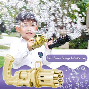 2PCS Kids Automatic Gatling Bubble Gun Toys Festive & Party Supplies Summer Soap Water Machine 2-in-1 Electric For Children Gift
