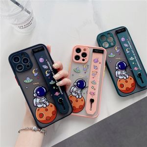 Wholesale wristbands phones for sale - Group buy Space Astronaut Wrist Band Phone Cases For iPhone Pro Max XR XS X Plus Matte Hard Back Cover