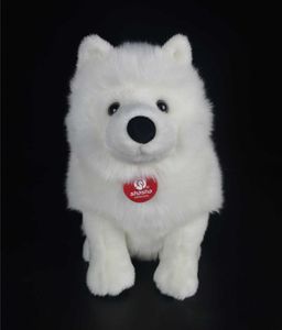 Realistic Samoyed Brinquedo De Pelúcia Bonito Simulação Do Cão Branco Brinquedo De Pelúcia Filhote de Pelúcia Animal De Pelúcia Aniversário Presente de Natal 28cm H1025