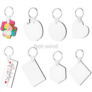 Blank Keychain Party Favor Designer Thermal Transfer Sublimation Personlighet Key Chain Ornament Wooden Nyckelringar i Stock ee