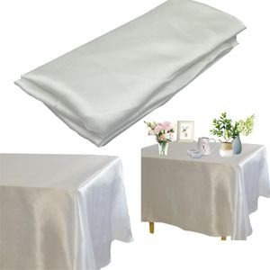 Retângulo cetim toalha de mesa sobreposições casamento banquete tapete home jantando capa natal halloween aniversário pano 211103