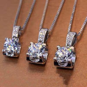 Pendant Necklaces Bull Head Necklace Plated 18K White Gold Imitation Moissanite 2 Diamond Female Clavicle Chain Jewelry Holiday Gift