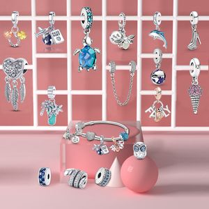 2021 Ny mode silver 925 Charm Bead Pendant Passande Pandora Armband DIY Fine Sterling Smycken Present med originalpåse