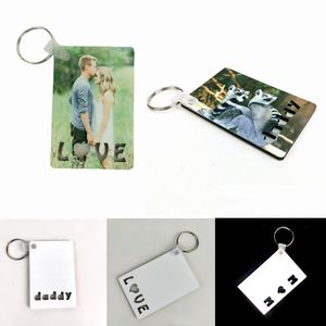 Sublimação Keychain Amor Mom Daddy Chaveiro Chaveiro Criativo DIY Presente Favor Em Branco MDF Chaveiros Personalizados