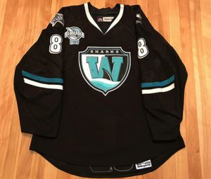 Редкое хоккейное джерси мужчины молодежи женщины винтажные настроив настроить Worcester Sharks Logan Couture размер S-5XL пользовательское какое-либо имя или номер