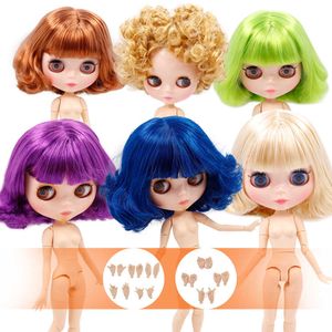 icydbsblythdoll 누드 1/6 공동 몸 30cm BJD 장난감 기름기 머리 DIY 패션 인형 소녀 선물 Q0910