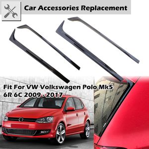 Heckscheiben-Seitenspoilerflossen, Zierleiste, passend für VW Volkswagen Polo Mk5 6R 6C 2009–2017, Auto-Dekorationszubehör256r