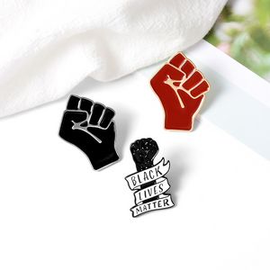 Red Black Hand Fist Broches Pins Emaille Fists Revers Pin Tops Tassen Jurk Badge voor Vrouwen Mannen Mode sieraden