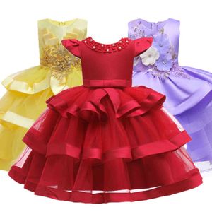 Nova bebê meninas flor tutu vestido de natal criança crianças elegante princesa casamento vestidos de festa crianças brithday roupas g1129