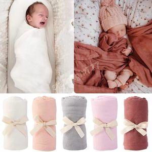 Coperte per neonato Tinta unita Garza di cotone di bambù Asciugamani per imbottitura Coperta per bagno Fasce per bambini Avvolge Mussole per neonati Vestaglie