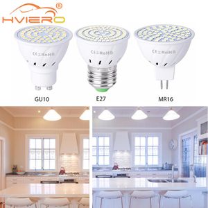 GU10 LED E27 Lampspotlight 전구 48 60 80Leds Lampara 220V GU 10 Bombillas MR16 GU5 3 Lampada 스포트 라이트 5W 7W 9W